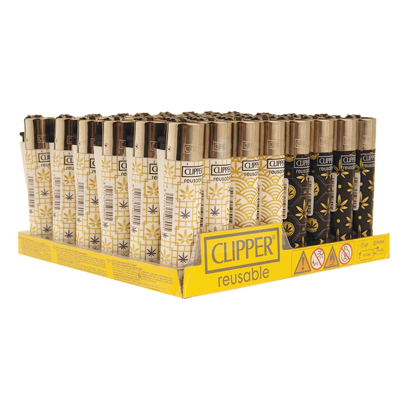 Display Clipper Classic Lighters Leaves 48 Pcs