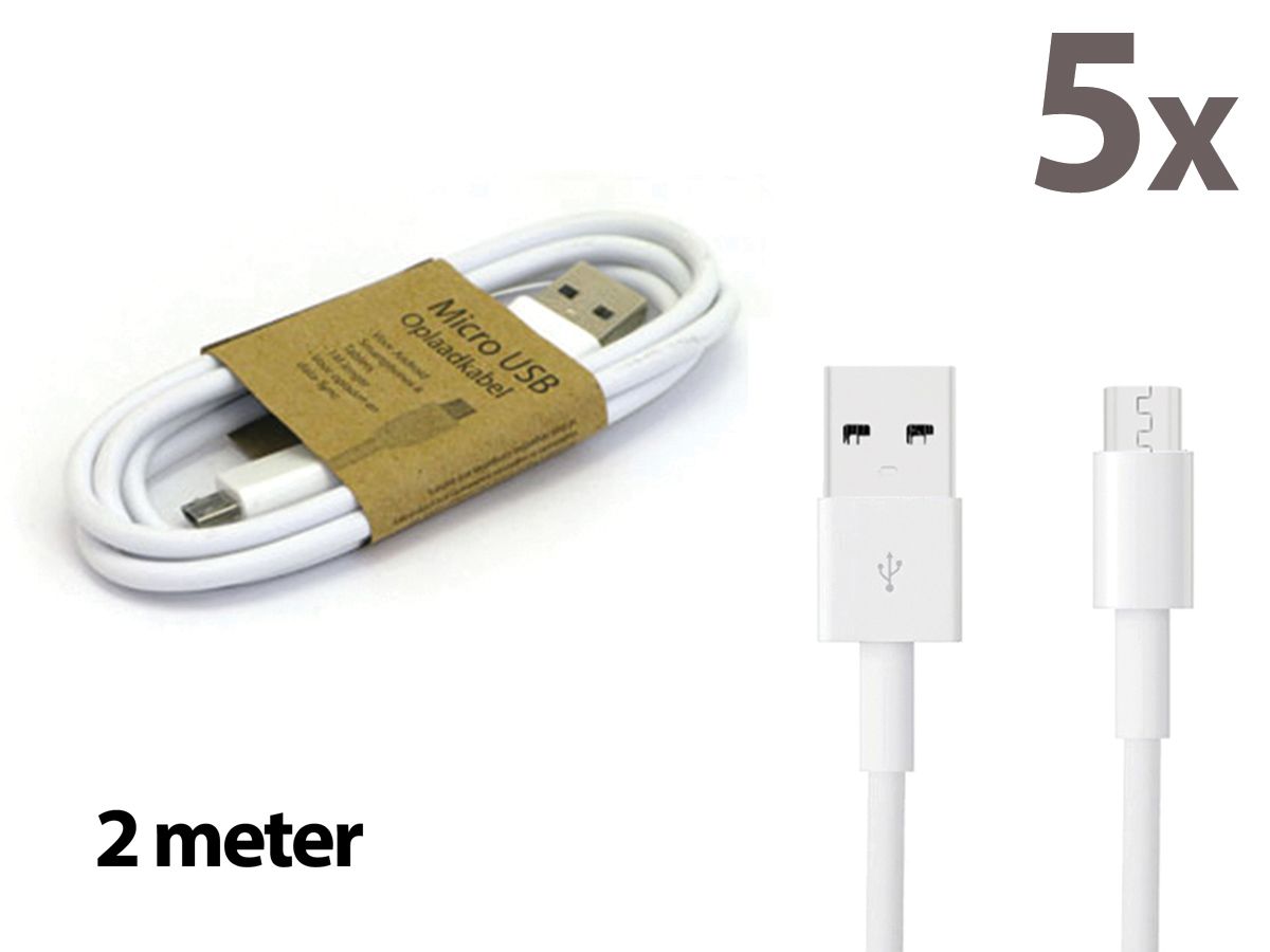 Grab N Go Micro Usb Charging Cable 2M White