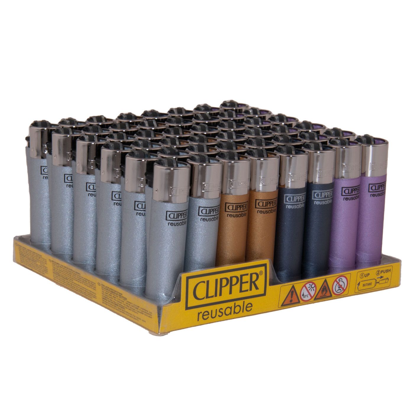 Clipper Lighters Metallic 4 48Pcs