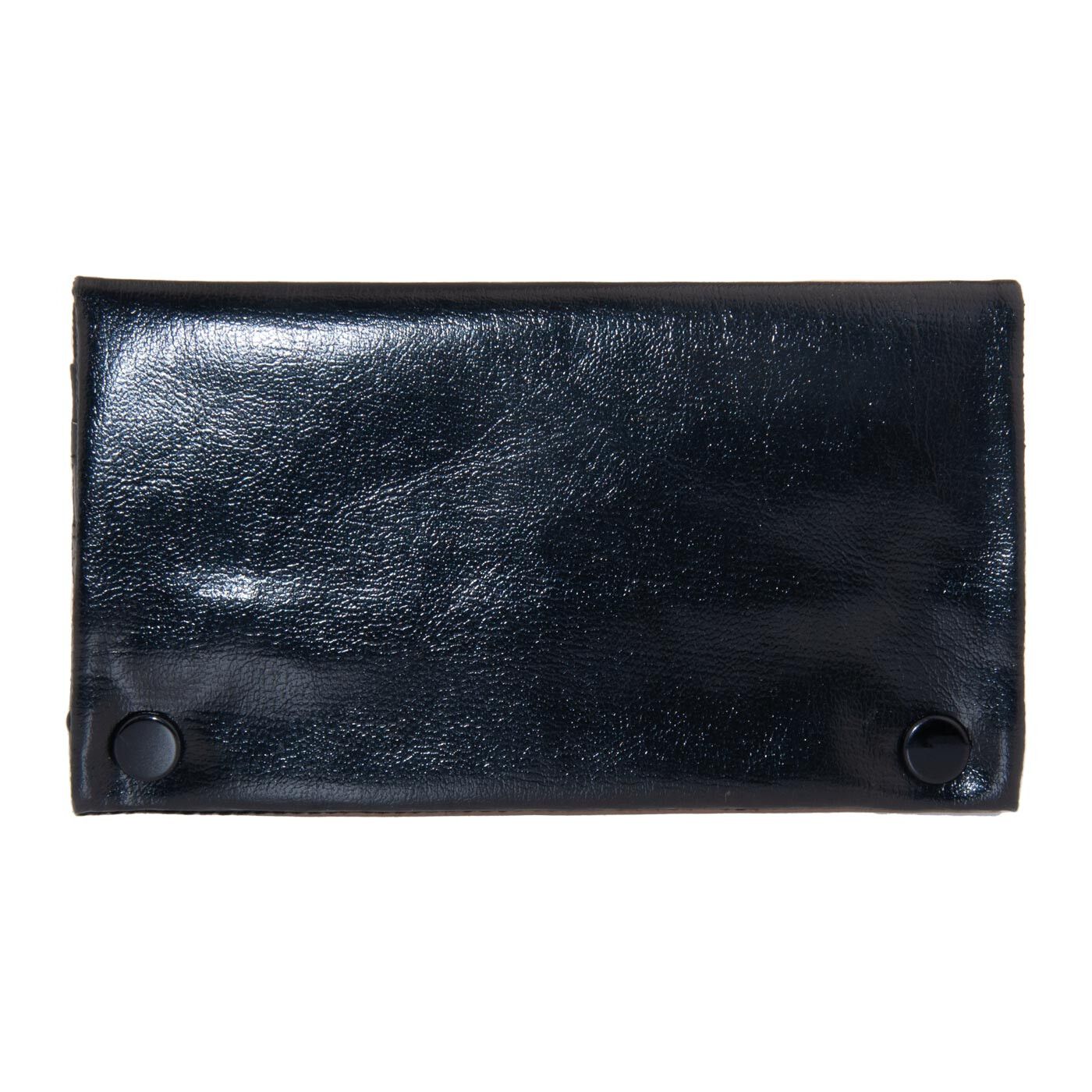 Leather Look Tobacco Pouch 2 Zippers Black